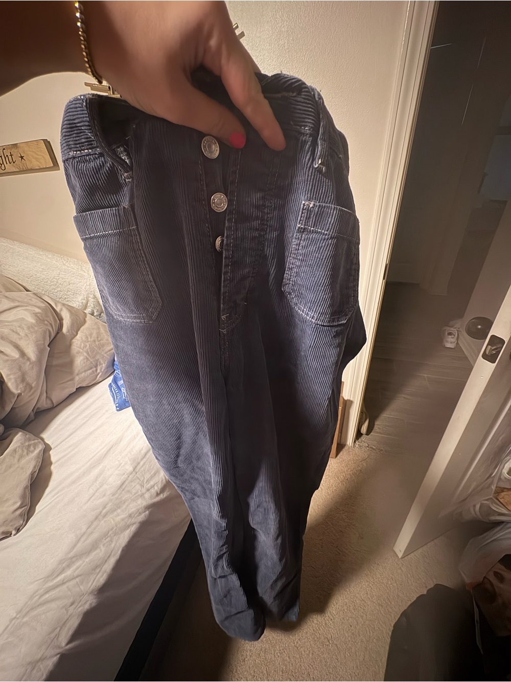 Pacsun Blue Corduroy Button Down Flares